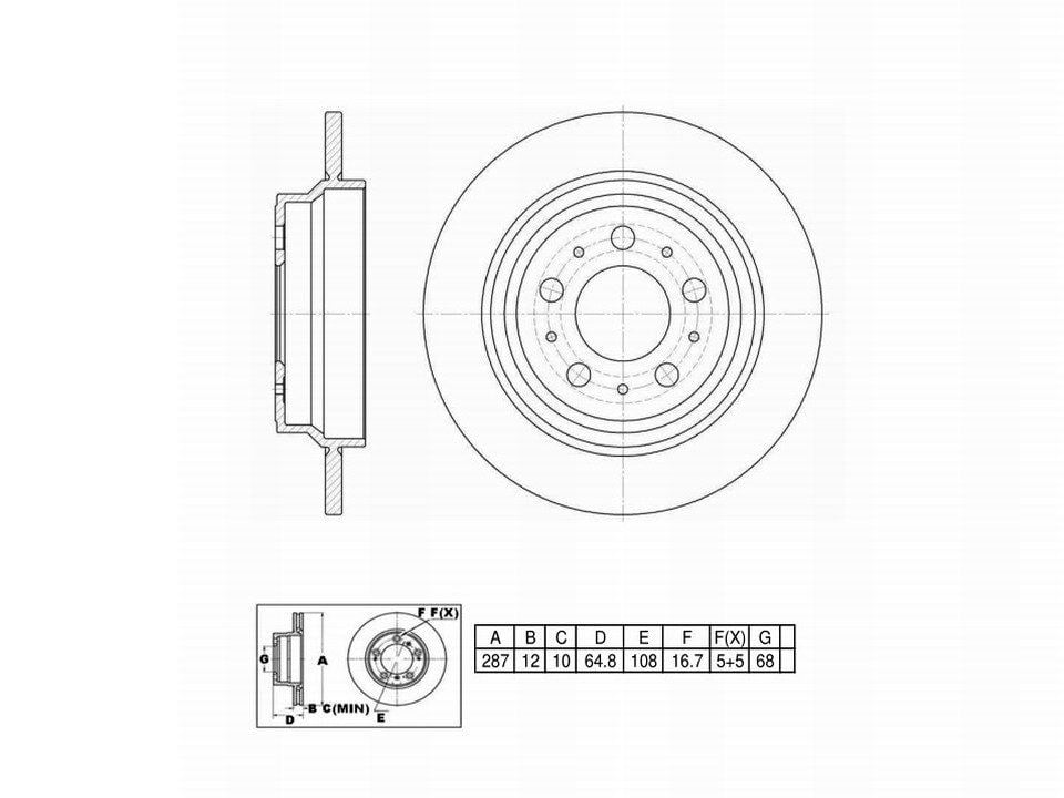 UltraHC Coated High Carbon Brake Rotor, Rear UR000180, Volvo S60 2009-2001