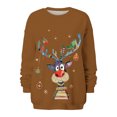 thumbnail image 5 of Chandail en Molleton de Noël pour Femmes 2023 Col Rond Mode Décontractée Manches Longues Imprimé de Noël Chandail en Molleton Blouse en Solde, 5 of 5