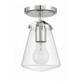 thumbnail image 3 of Crystorama Voss 1 Light Polished Nickel Semi Flush Mount - 5.75"W x 9.25"H x 5.75"D, 3 of 11