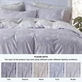 thumbnail image 3 of 3 Pieces Purple Floral Comforter Sets, Mother's Day Gift,1 Botanical Flowers Reversible Comforter and 2 Pillow Shams, King Size, 3 of 11