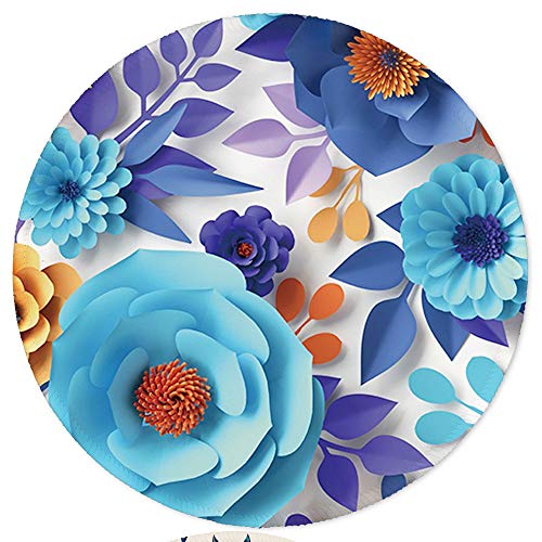Round Gaming Mouse Pad Custom Non-slip Rubber Pad Stitched Edge Cactus Cute and Unique Pattern Design for Home Office Decor