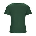 thumbnail image 5 of Wyobmus Scoop Neck Basic T Shirt for Women Slim Fit Short Sleeve Tees Y2K Going Out Tops Solid Cute Tight Shirts Green, 5 of 5