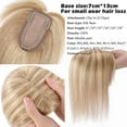 thumbnail image 4 of Benehair 100% Real Remy Human Hair Extensions Clip In Hairpiece Topper with Bang Toupee Women Hair Loss Silk Base Highlight Blonde Hair, 4 of 9