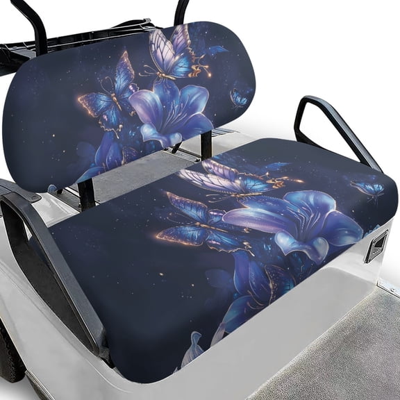 HUIACONG Galaxy Butterfly Golf Cart Seat Covers Comfortable for Club Car EZGO, Breathable Machine Washable Golf Cart Seat Covers 2 Piece Universal Fit