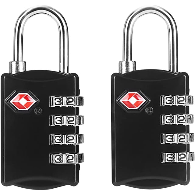 Candado para maleta Negro aprobado por la TSA (2 piezas Timotech Candado para maleta
