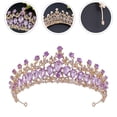 thumbnail image 3 of Miangastore Rhinestone Crown Purple Zinc Alloy 1Pcs 6.3X6.3In, 3 of 7