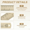 thumbnail image 4 of Uxcell 6pcs Straight Ruler 7.87" Metric SAE Aluminum Rulers with Hole Beige, 4 of 7