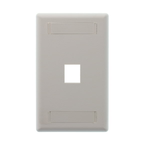 Hubbell IFP11W 1-Port Rear-Loading Single-Gang Faceplate, 1 Gang, White