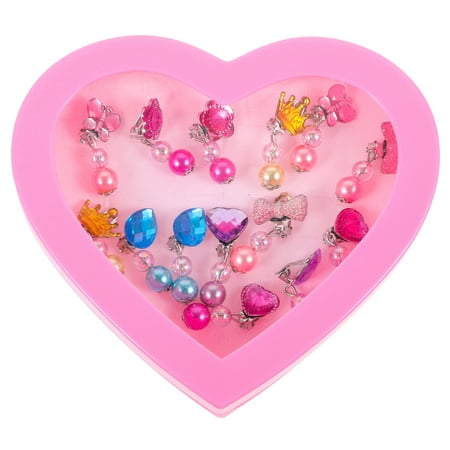 

1 Box Adorable Kids Earrings Clip on Earrings Decorative Earrings Pretend Toy for Kids Girls (with Rinestone)