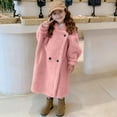 thumbnail image 4 of OGLCCG Girl's Faux Fur Long Jacket Lapel Open Front Fuzzy Fleece Cardigan Coat Thickened Warm Winter Button Fluffy Jacket with Pockets 5-14 Years, 4 of 6