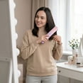thumbnail image 4 of 2026 Go Brush Pro Upgraded, Portable Cordless Hair Straightener Brush with LCD Display,Fast Heating Cordless, 3 Temperature Settings, USB Rechargeable Fast Heating Hair Brush(Pink), 4 of 5