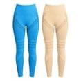 thumbnail image 3 of felwors 2 Pack High Waist Compression Leggings for Women 3D Textured Push Up Yoga Pants Beige for Size M, 3 of 3