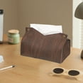 thumbnail image 5 of Qholemyo Rectangular P U Leather Tissue Box Cover Wood Grain Tissue Box, tissue box cover, facial tissue, Suitable For Bathroom Home Office Car Car Decoration, 5 of 6