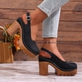 thumbnail image 5 of HomeDM Womens Platform Block Heels Sandals Slingback Closed Toe Dress Pumps Shoes for Summer Party Wedding, Black Size 5.5, 5 of 10
