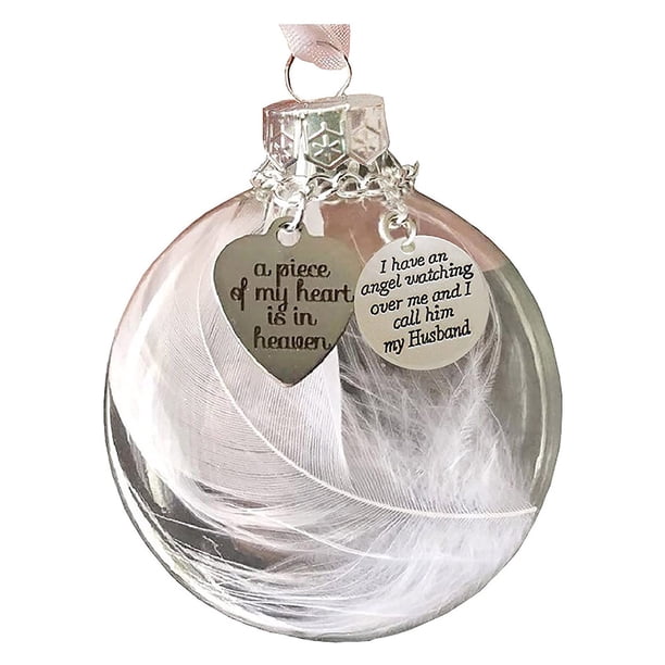 Adornos navideños Angel Feathers Ball Un pedazo de mi corazón está en el cielo Memorial Wmkox8yii gf9160