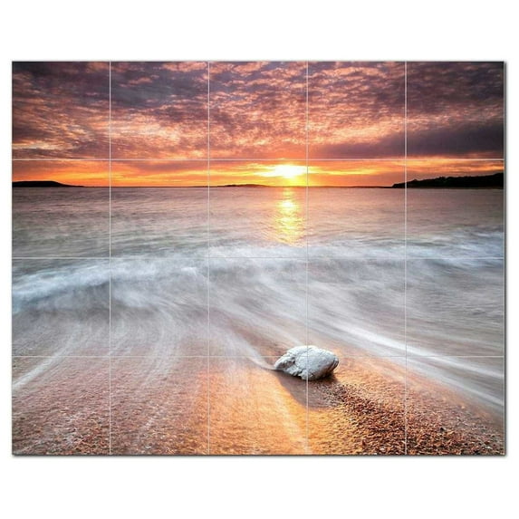 Beach Photo Ceramic Tile Mural Kitchen Backsplash Bathroom Shower, 404027-S54