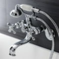 thumbnail image 2 of Kingston Brass KS226C Kingston Wall Mount Tub Faucet with Hand Shower, Polished Chrome, 2 of 5