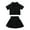 Black, variant on GYRATEDREAM Toddler Baby Girl 3Pcs Outfit Short Sleeve Lapel Shirt Coat   Spaghetti Strap Camisole   Pleated Skirt Set Kids Spring Summer Clothes for 18M-6T Pink