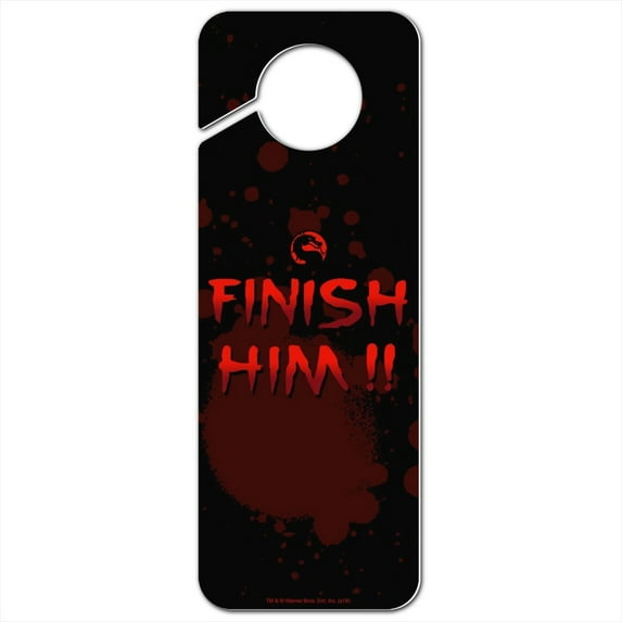 Mortal Kombat Klassic Finish Him Plastic Door Knob Hanger Sign