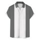 thumbnail image 2 of Camisas Para Hombre Manga Corta Camisa de manga corta de verano con de rayas impresas digitales en 3D para hombre Camisa informal de talla grande (Grey, XXL), 2 of 4