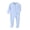 Blue, variant on QNANSPI Baby Boys and Girls Romper, Toddler One Piece Jumpsuit, Infant Footed Coverall Solid Color Round Neck Long Sleeve Jumpsuit With Pocket Zipper for 3-18 Months Babies