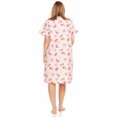 thumbnail image 4 of Dream8teen Women's Snaps Front Closure House Dress Short Sleeve Woven Housecoat Duster Lounger Robe 2013 Peach Floral Large, 4 of 5
