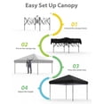 thumbnail image 2 of Luku 10x10 FT Commercial Pop-Up Canopy with One-Push Set-up, Waterproof UV Protection, 4 Detachable Sidewalls, Adjustable Height, Sturdy Steel Frame, Black Event Tent, 2 of 7
