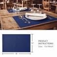 thumbnail image 3 of Placemats Set of 4, Navy Blue Pure Color Woven Placemat, Linen Place Mats for Kitchen/Dining Tables, Aesthetics Contemporary Luxury Washable Table Mats for Party, 3 of 8