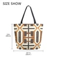 thumbnail image 5 of FORMRS Womens Canvas Tote Bag with Zipper Inner Pocket Shoulder Handbag, Beige Geometric, 5 of 7
