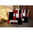thumbnail image 4 of Geometric Throw Pillow Covers 16X16 Set of 2 Soft Geometry Black Red White Pillow Cases Cushion Covers for Living Room Bedroom Decorative Throw Pillowcases for Sofa Couch Chair, 4 of 6