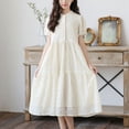 thumbnail image 6 of Makaor Wedding Guest Dresses for Girls A Line Dress Lace Sleeveless Formal Dresses Empire Waist Midi Birthday Party Dresses, 6 of 8