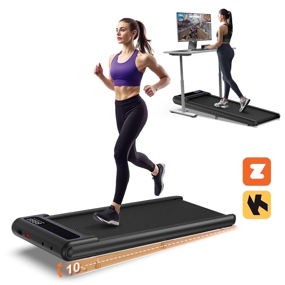 Gymax 2.25HP Under Desk Electric Pad Treadmill Running
