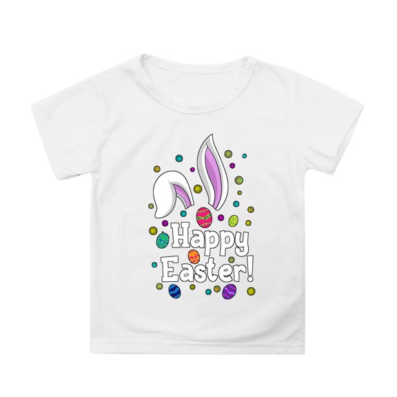 Easter Shirts Kids Trendy Comfortable Blue Flowers Bunny Easter Story Tshirt 2026 Boys Happy Easter Funny Short Sleeve Tee Tops