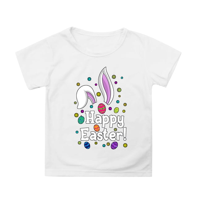Icvfdpl T-Shirts pour Filles Rentrée des Classes, Enfants Pâques Col Rond Manches Pétales Couleur Unie T-Shirts Respirants Mode Urbaine 10-11 Ans