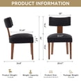 thumbnail image 6 of Hassch Black Linen Dining Chairs Set of 2, Accent Kitchen Side Chairs with Comfortable Padded Seat, Ergonomic Curved Back, Solid Wood Construction for Home & Office, 6 of 10
