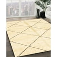 thumbnail image 3 of Ahgly Company Machine Washable Indoor Round Abstract Brown Gold Area Rugs, 4' Round, 3 of 7