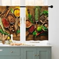 thumbnail image 4 of Kitchen Curtains and Valances Set 3 Piece Curtains 36 Inch Length Colorful Various Spices Kitchen Curtains, Cooking Artistic Short Tier Curtain for Kitchen, Vintage Farmhouse Small Kitchen Decor, 4 of 5