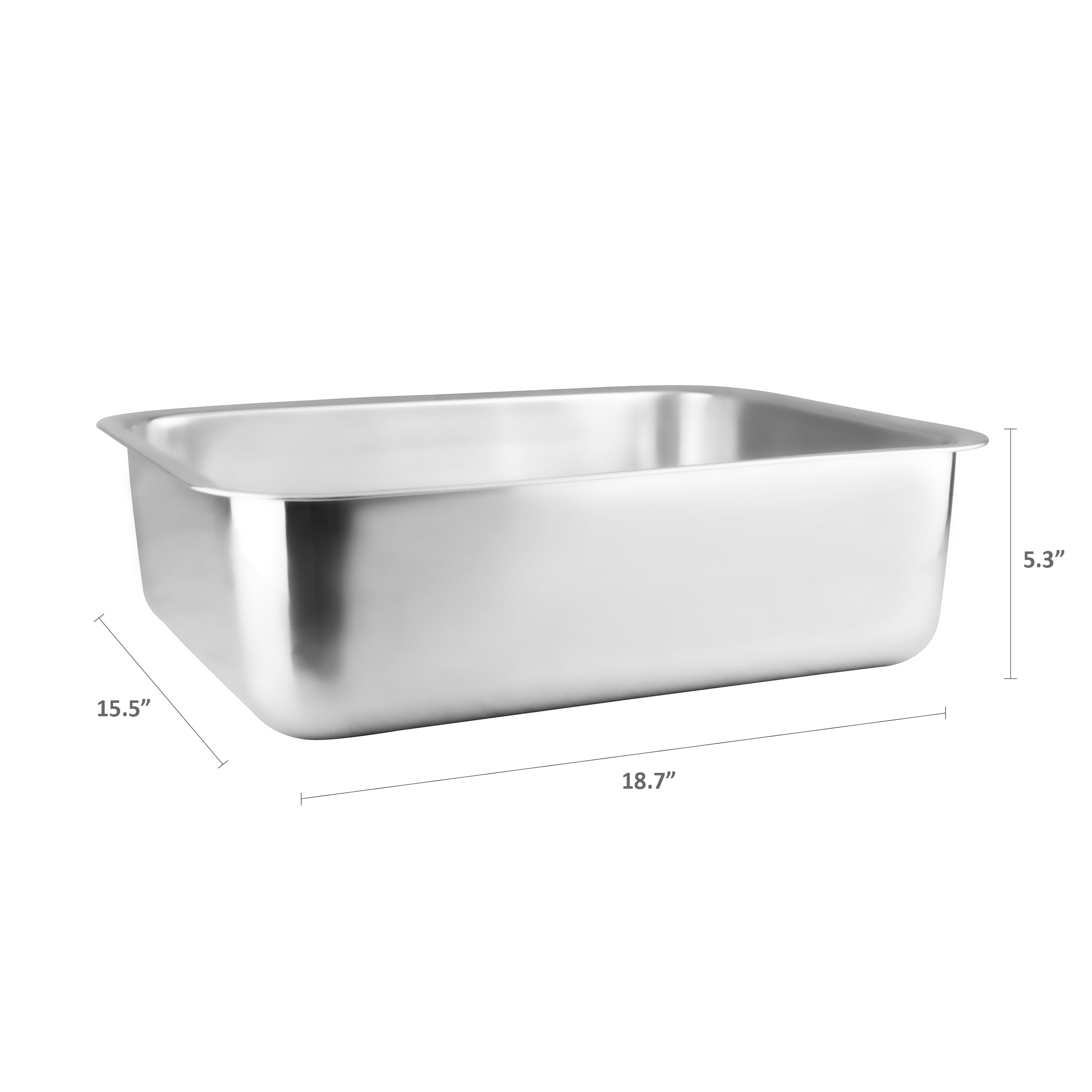 Vibrant Life Stainless Steel Open Top Cat Litter Pan, 1 Count