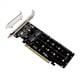 thumbnail image 3 of 5X Tarjeta de Expansión PCIE 4.0 Dual-Disk PCIeX16 una M.2 M-Key NVME SSD, Compatible con 4 NVMe M.2 M Key 2280 SSD, 3 of 9