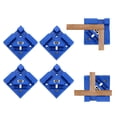 thumbnail image 1 of Juego de 4 Clips de Esquina de 90 Grados Uxcell 1 Pulgada, Herramienta de Sujeción Ajustable de Ángulo Recto para Carpintería, Marco de Imagen, Caja, Gabinete, Cajón, Azul, 1 of 6
