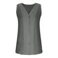 thumbnail image 5 of XFLWAM Women's Sleeveless Button Down Shirts V Neck Solid Color Tank Tops Summer Casual Loose Vest, 5 of 7