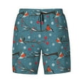 thumbnail image 4 of Lsque Mens Swim Trunks Bullfinches Branches And Balls Pattern - Bathing Suit Compression Liner - Beach Swim Shorts Swimwear - (S-3XL) - Stretch Quick Dry -XX-Large, 4 of 9
