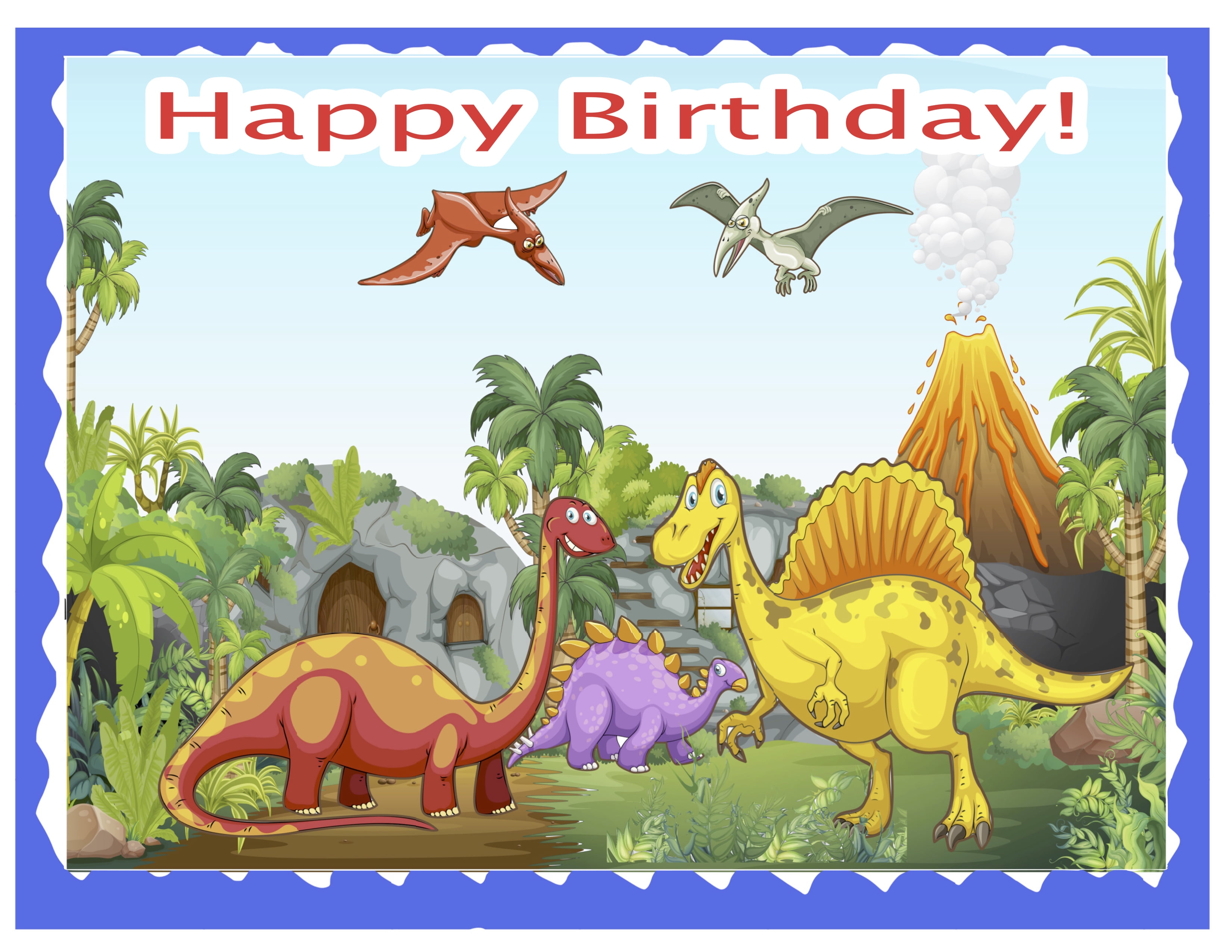 Dinosaurs Edible Cake Topper 1/4 sheet, T-Rex, Kids love it! Photo ...
