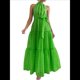 thumbnail image 2 of Vestido Maxi Floral de Verano para Mujer, Sin Mangas, Cuello Halter, Volantes Sueltos, Bohemio con Cinturón Verde XL, 2 of 9