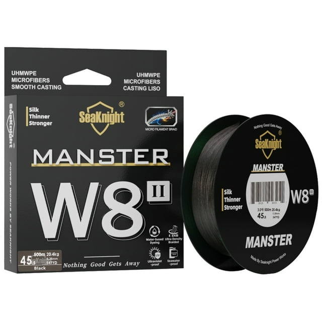 NEW MONSTER/MANSTER W8 II 150M 300M 500M 8 Strands Casting Braid Fishing Line 15LB-100LB Smooth Multifilament PE Line black 500M 100LB 0.50mm