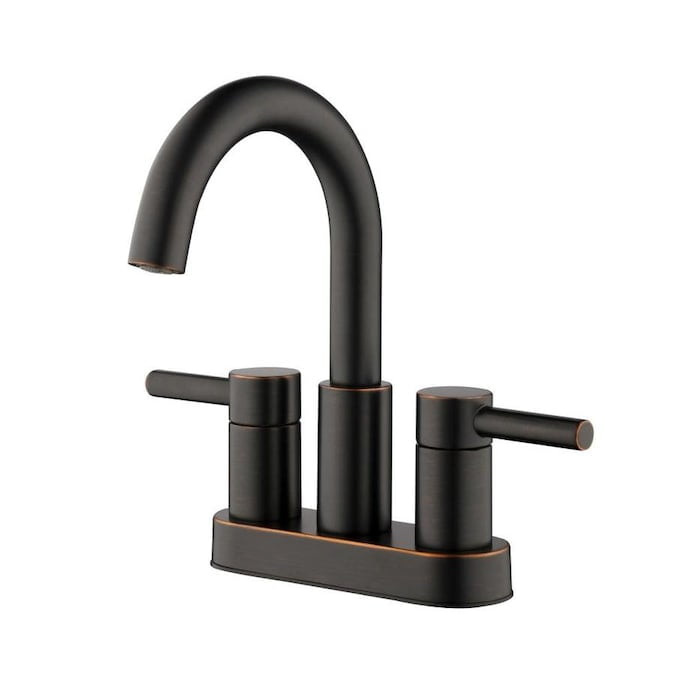Jacuzzi Duncan Matte Black 2handle 4in Centerset WaterSense Bathroom Sink Faucet with Drain