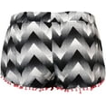thumbnail image 2 of Miken BLACK/WHITE Pom-Pom Trim Chevron Swim Cover Shorts, US X-Small, 2 of 2
