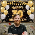 thumbnail image 6 of 6x4FT Happy 30th Birthday Backdrop for Men Women White Black Gold Glitter Balloons 30 Birthday Photography Background 30 Year Old Birthday Party Decorations Banner Supplies Photo Booth Props, 6 of 7