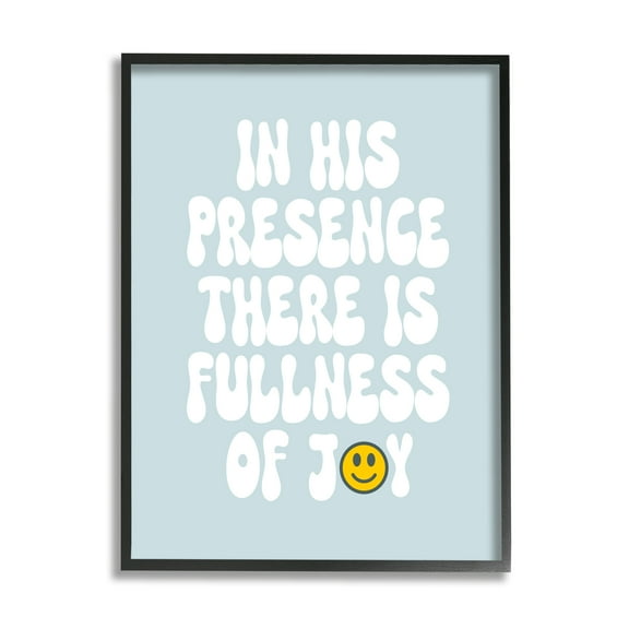 Stupell Industries Blue Religious Phrase Inspirational Painting Black Framed Art Print Wall Art, 16 x 20
