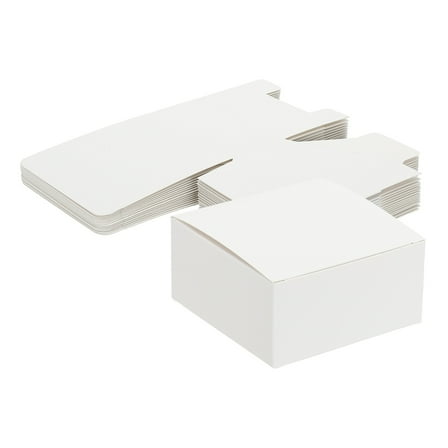 Uxcell Gift Boxes with Lids, 15Pcs 3.15x3.15x1.57 inch Paper Boxes Kraft White